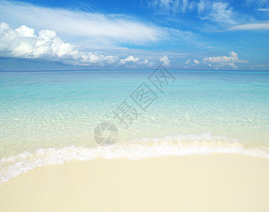 沙滩和热带海冲浪天堂海景旅行海洋阳光支撑太阳假期蓝色图片