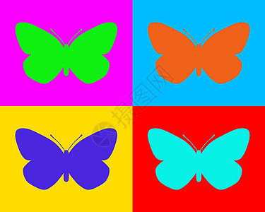 蝴蝶流行音乐插图动物卡片流行静脉昆虫艺术翅膀背景图片