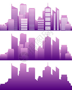 城市天际摩天大楼全景建筑学办公室粉色建筑物景观插图紫色建筑图片