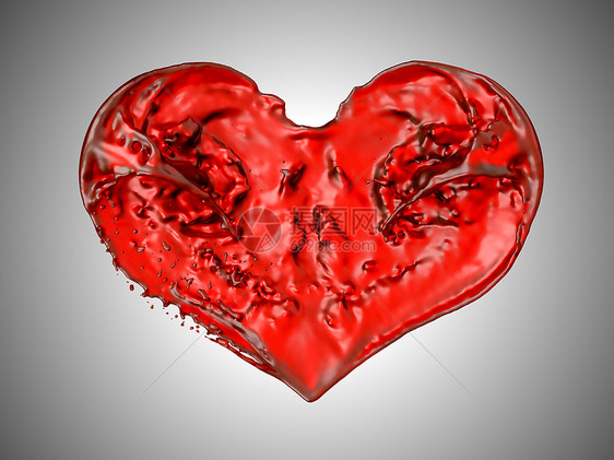 爱与激情 - 红流体心脏形状图片