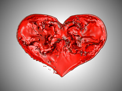 激情 - 红流体心脏形状图片