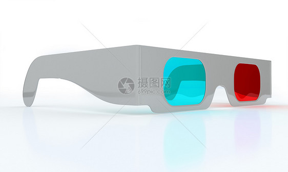 观看 3DTV 的三维眼镜图片