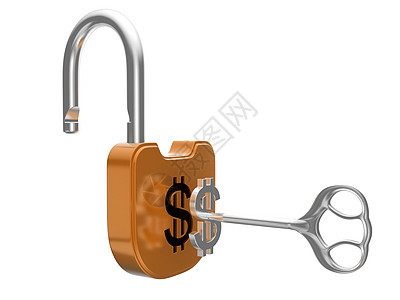 解锁美元货币锁锁警卫固定器钥匙秘密金属黄铜金子机密挂锁安全图片