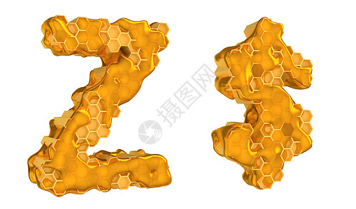 蜂蜜字体Z和美元符号分离橙子梳子细胞甜点六边形货币蜂蜡荒野蜂窝食物图片