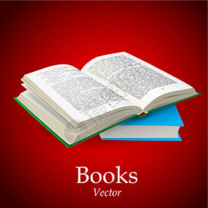 开放书精装插图出版物书签红色艺术笔记本教科书空白反射图片