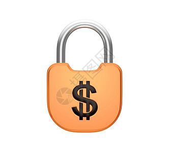 锁定的锁锁挂锁美元货币概念图片