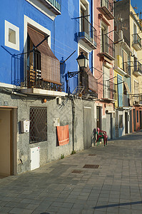 色彩多彩的外表房屋村庄长廊住宅地标别墅图片