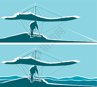 起飞前的滑翔伞生活段落自由降落伞跳伞蓝色速度飞行滑行带子图片