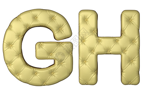 豪华米色皮革字体 G H 字母风格高专办奢华按钮装饰装潢字符柔软度书法划痕背景图片