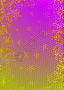 矢量花卉背景装饰绿色漩涡墙纸魔法设计紫色条纹粉色卷曲背景图片