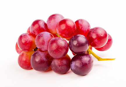 红色葡萄 孤立在白色背景植物藤蔓甜点营养季节性栽培水果浆果红色紫色图片
