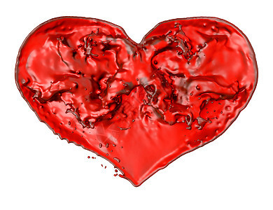 爱与浪漫 红流体心背景图片
