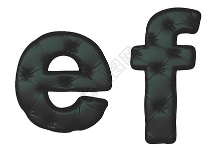 豪华黑色皮革字体 E F 字母图片