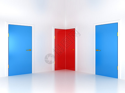正确的选择 概念性的转角门白色锁孔红色办公室商业出口天堂入口成就自由图片