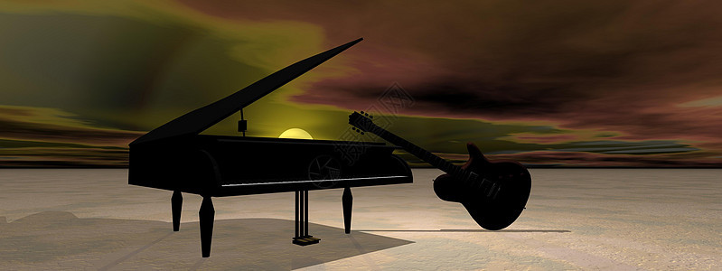 钢琴和吉他娱乐创造力笔记键盘细绳音乐家黑色韵律乐器爵士乐图片