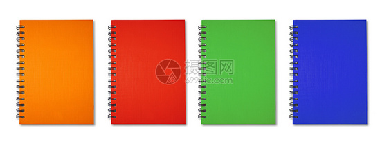 橙红色绿色蓝笔记本图片