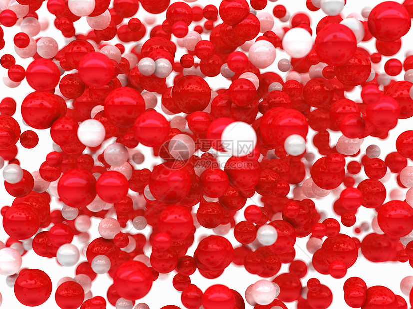 红色和白球摘要图片