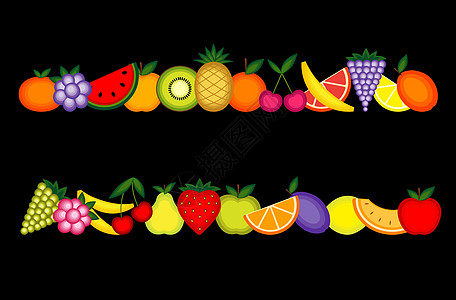 能源水果 供设计用的矢量收集覆盆子菠萝香蕉季节艺术石榴食物奇异果橙子柠檬图片
