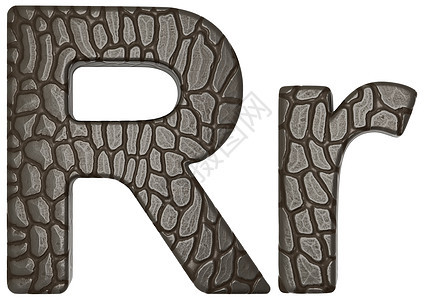 鳄鱼皮肤字体 R 小写和大写字母图片