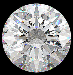 Gemstone 孤立圆形钻石的顶部视图图片