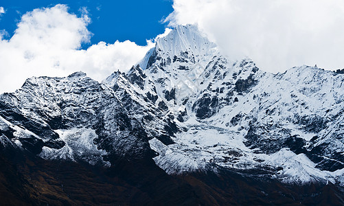 尼泊尔喜马拉雅山坦姆塞库山峰图片