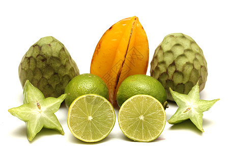 异国水果食物甜点宏观营养荔枝柠檬热带星星维生素反射图片