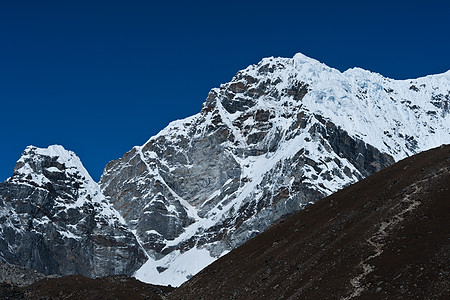 离珠穆峰基地营地不远的山峰图片