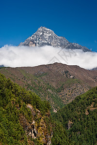 喜马拉雅山地貌 山区和森林图片