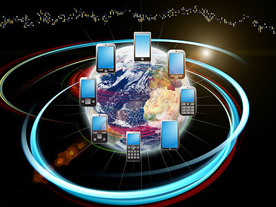 移动电话数字通讯组织通信漩涡行星墙纸全球环形计算工具黑色插图技术图片