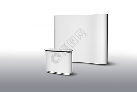 展览展席屏幕木板空白白色零售商业营销展示桌子控制板图片