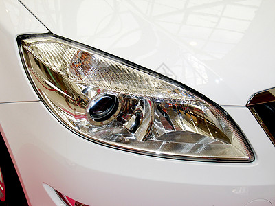 头灯沙龙照明白色引擎盖安全展览运输车辆身体轿车背景图片