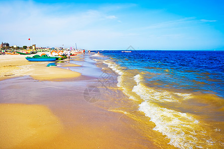 里米尼海滩海滩旅行活力蓝色旅游波纹太阳风景海洋海岸图片