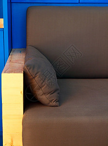 客厅沙发详情蓝色休息室棕色房子装饰环境房间椅子家具座位图片