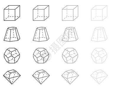 几何图形插图立方体四边形教育石板菱形金字塔科学大学课堂图片