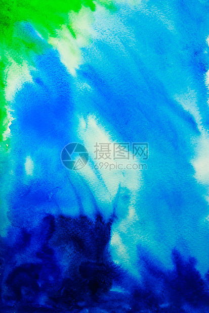 抽象的多彩水色背景刷子绿色框架材料水彩创造力墙纸艺术扫描蓝色图片