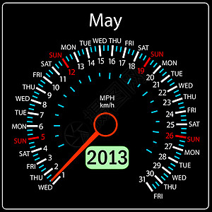 2013年日历速度计车载量为矢量 5月图片