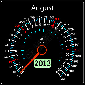 2013日历年速度计车载量为矢量 8月图片