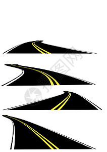 道路绘画缠绕曲线速度白色条纹地平线运输街道交通图片
