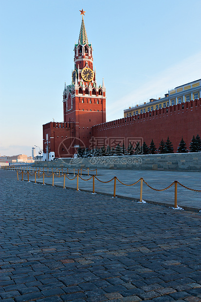 莫斯科红广场游客活力宗教蓝色联盟历史性博物馆星星旅行正方形图片