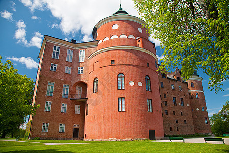 Gripsholm 城堡历史性吸引力红色晴天建筑旅行皇家天空蓝色旅游图片