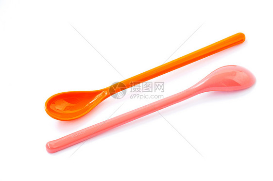 塑料勺餐具餐厅红色橙子厨具厨房白色工具粉色用餐图片
