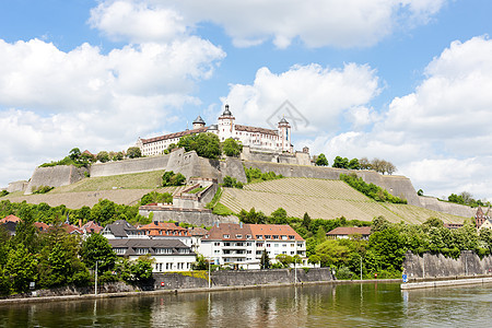 德国巴伐利亚Wurzburg建筑旅行堡垒地标主河历史景点景观外观城堡图片