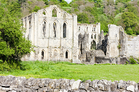 英国北约克郡Rievaulx修道院废墟景点世界历史建筑学建筑旅行外观教会位置历史性图片