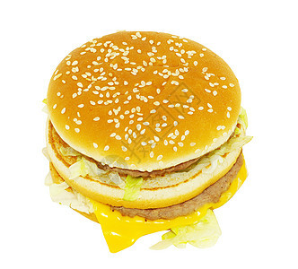 汉堡包辣椒芝士牛肉胡椒沙拉汉堡洋葱面包食物白色图片