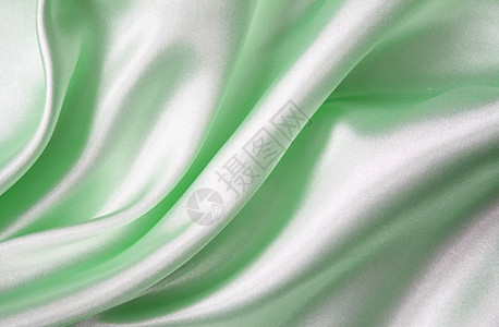 平滑优雅的绿色丝绸作为背景奢华折痕曲线织物礼物布料版税生产材料投标图片