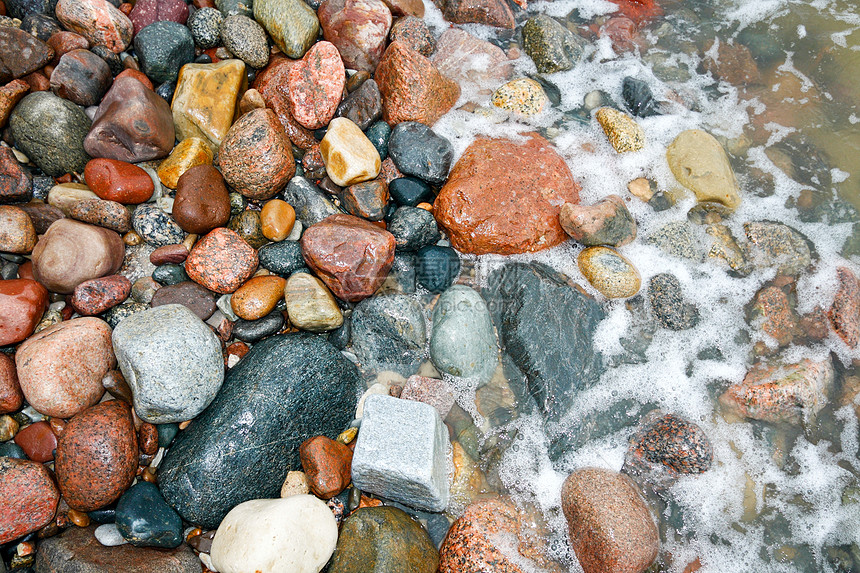 海石天空支撑海滩温泉平衡海洋反射海岸蓝色石头图片