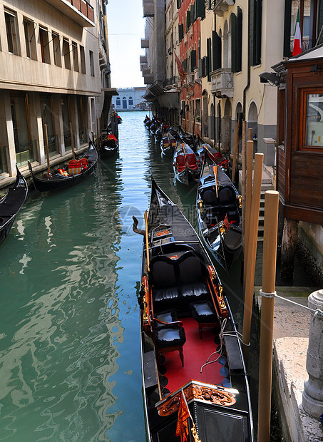 里约河水道Venezia渠道缆车旗帜狮子文化城市风景图片