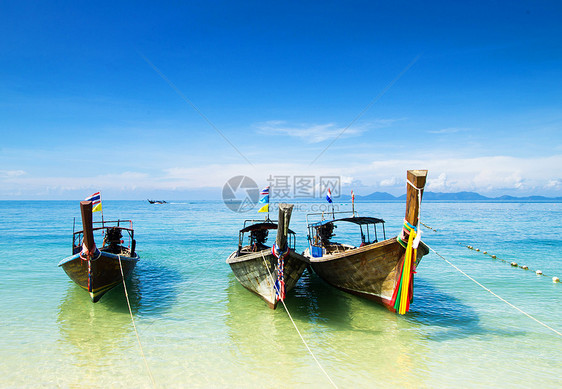 海 泰国假期海岸地平线海滩运输晴天天空旅游尾巴支撑图片