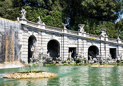 意大利雕塑喷泉艺术雕像城堡国王地标住宅建筑瀑布图片