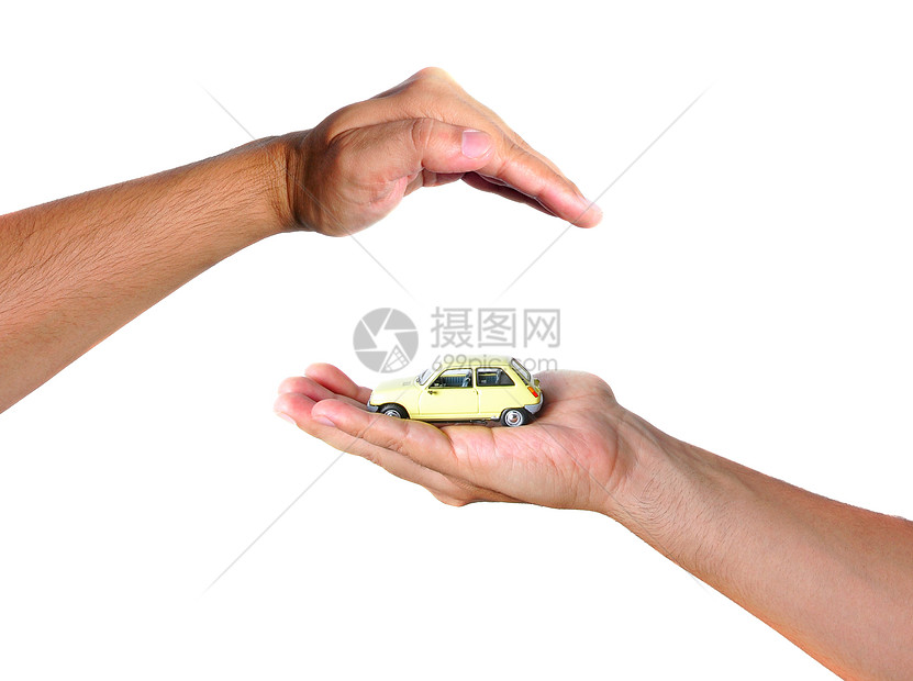 汽车保险商务销售男性信用车轮贷款车辆贸易金融手掌图片